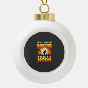 Halloween Haunting Moon Graveyard Horror Ceramic Ball Christmas Ornament