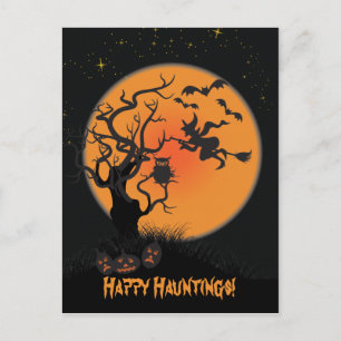 Halloween Hauntings Party Invitation Postcard