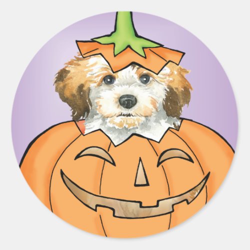 Halloween Havanese Classic Round Sticker