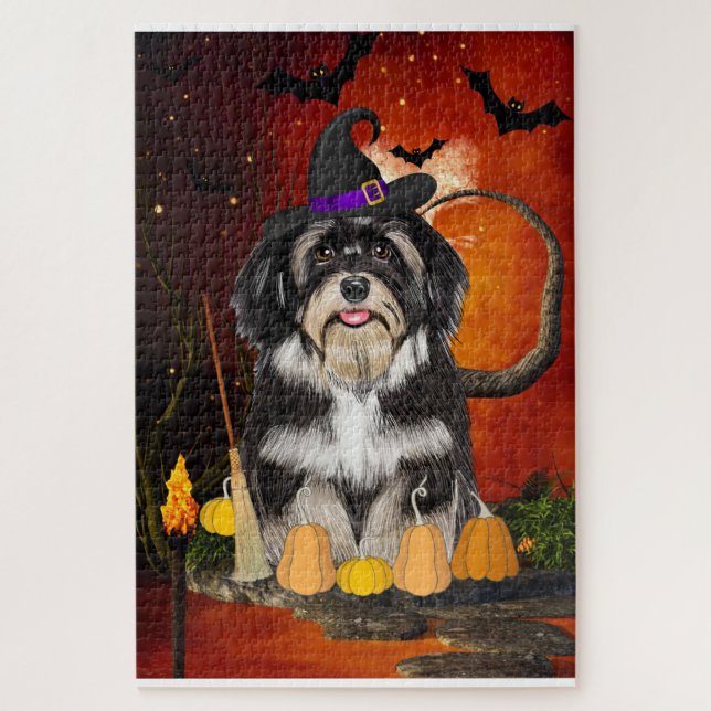 Halloween Havanese Dog Jigsaw Puzzle (Vertical)