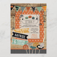 Halloween Hayride and Pumpkin Carving Invitation