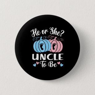 Halloween He Or She Uncle To Be Pumpkin Gender Rev Button