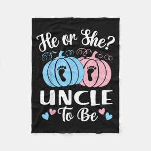 Halloween He Or She Uncle To Be Pumpkin Gender Rev Fleece Blanket