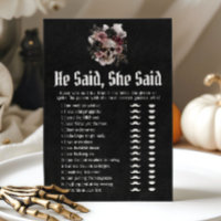 Halloween He Said, She Said Bridal Shower Game