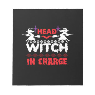 Halloween Head Witch In Charge Birthday Notepad