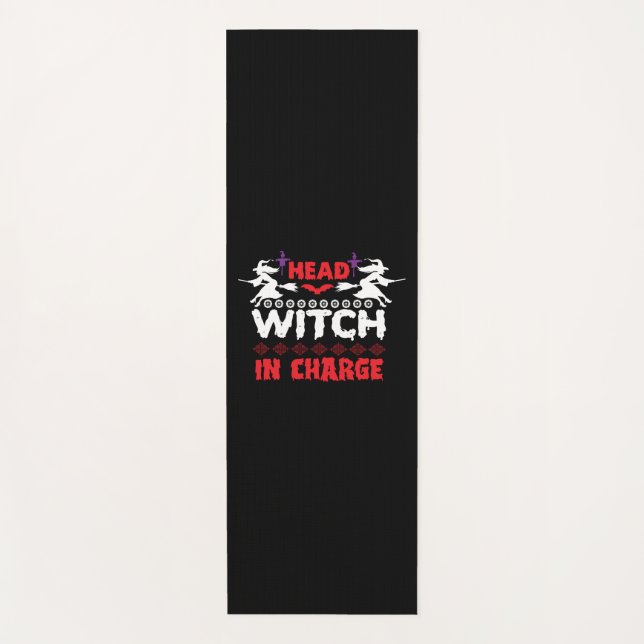 Halloween Head Witch In Charge Birthday Yoga Mat (Front)