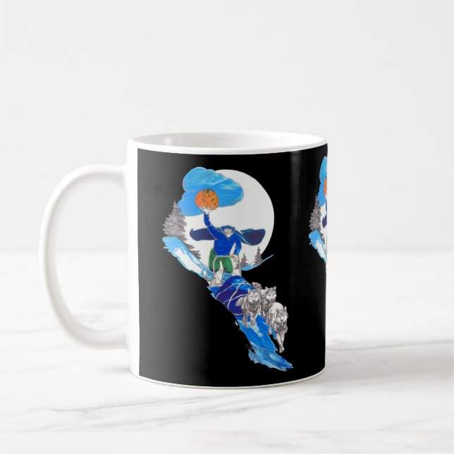 Halloween Headless Dog Musher Coffee Mug (Left)