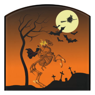 Halloween Headless Horseman Door Sign