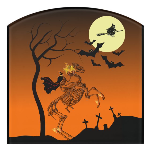 Halloween Headless Horseman Door Sign (Contour Front)