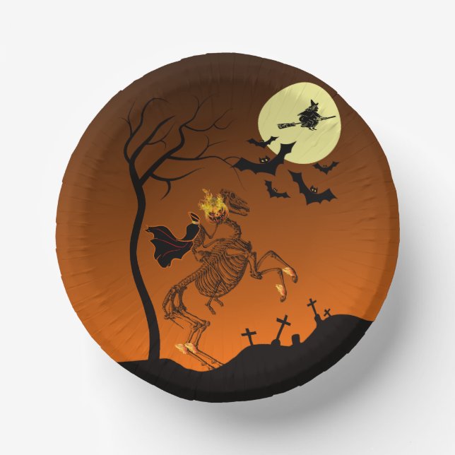 Halloween Headless Horseman Paper Bowls (Front)