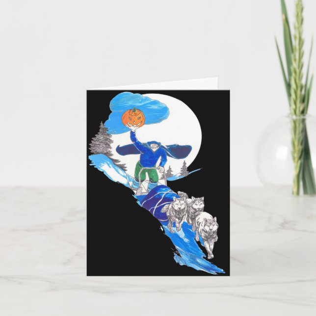 Halloween Headless Musher Notecard (Front)