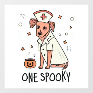 Halloween Healer Pup One Spooky Nurse Dog Wall Decal