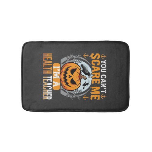 Halloween Health Teacher Scary Pumpkin Crow Bath Mat