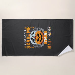Halloween Health Teacher Scary Pumpkin Crow Beach Towel