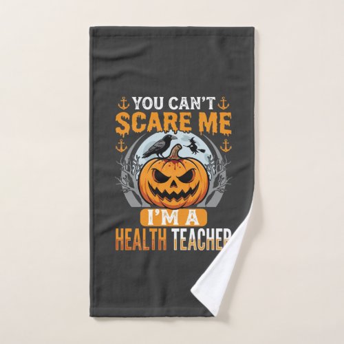 Halloween Health Teacher Scary Pumpkin Crow Hand Towel