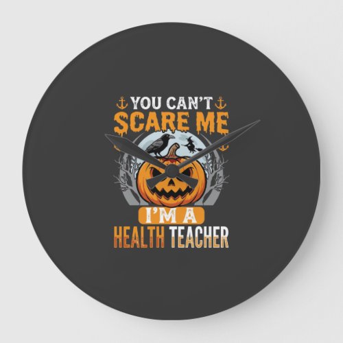 Halloween Health Teacher Scary Pumpkin Crow Large Clock