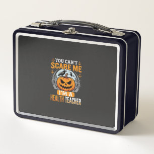 Halloween Health Teacher Scary Pumpkin Crow Metal Lunch Box