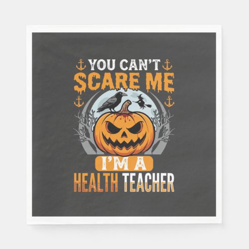 Halloween Health Teacher Scary Pumpkin Crow Napkins