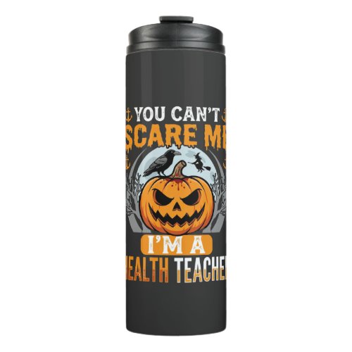 Halloween Health Teacher Scary Pumpkin Crow Thermal Tumbler