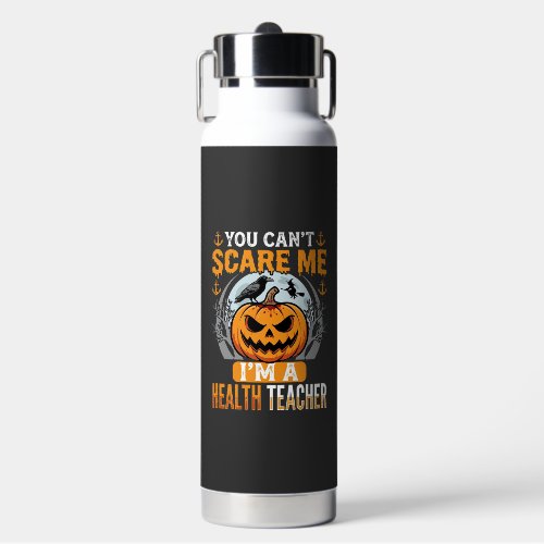 Halloween Health Teacher Scary Pumpkin Crow Water Bottle