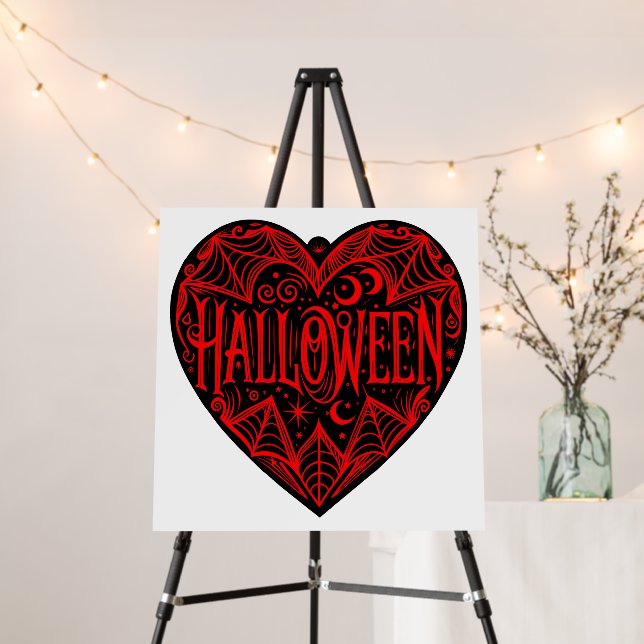 Halloween Heart, Black Heart Shape, Holiday Foam Board (In Situ (Stand))