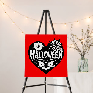 Halloween Heart, Black Heart Shape, Spider Web Foam Board