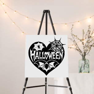 Halloween Heart, Black Heart Shape, Spider Web Foam Board