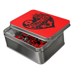 Halloween Heart, Black Heart Shape, Spider Web Jigsaw Puzzle