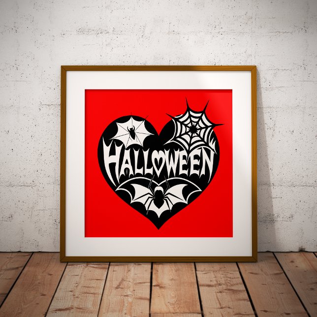Halloween Heart, Black Heart Shape, Spider Web Photo Print (Creator Uploaded)