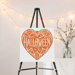 Halloween Heart, Orange Heart Shape, Holiday Foam Board