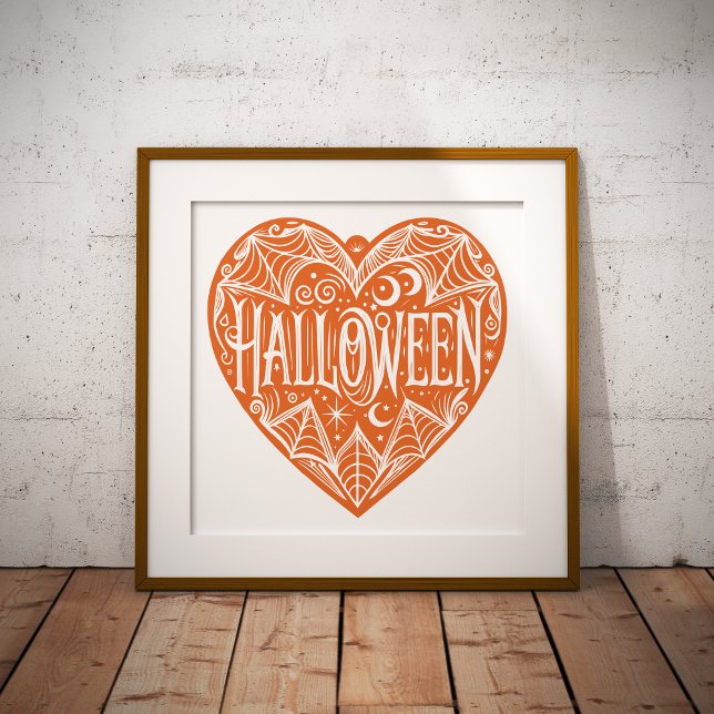 Halloween Heart, Orange Heart Shape, Holiday Photo Print (Creator Uploaded)