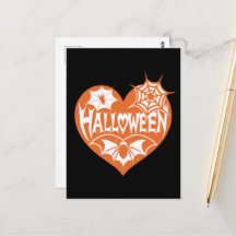 Halloween Heart, Orange Heart Shape, Spider Web