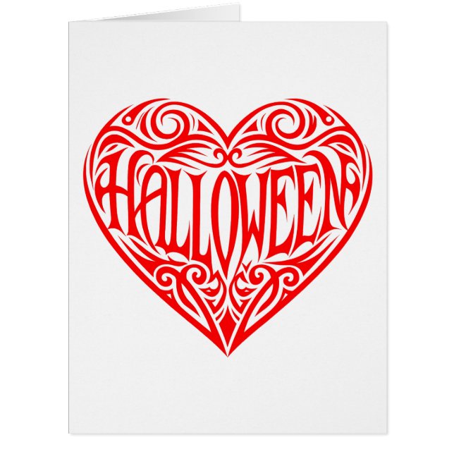 Halloween Heart, Red Heart, Holiday Cards (Front)