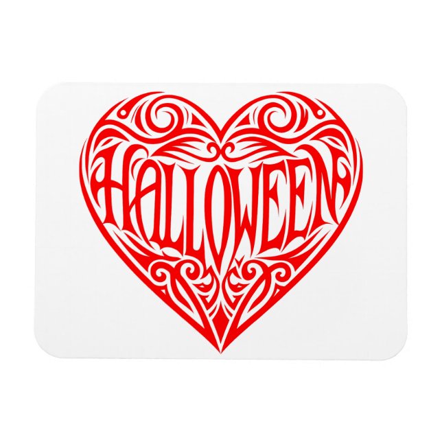 Halloween Heart, Red Heart, Holiday Magnet (Horizontal)
