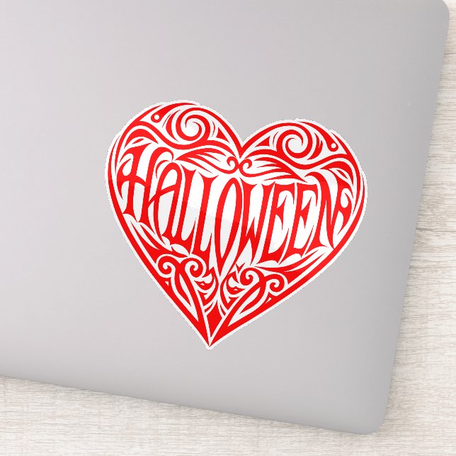 Halloween Heart, Red Heart, Holiday Sticker (Detail)