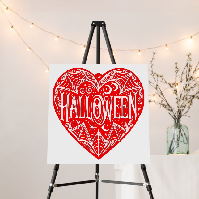 Halloween Heart, Red Heart Shape, Holiday Foam Board (In Situ (Stand))