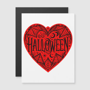 Halloween Heart, Red Heart Shape, Holiday Magnetic Invitation