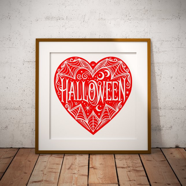 Halloween Heart, Red Heart Shape, Holiday Poster (Creator Uploaded)