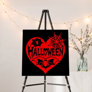 Halloween Heart, Red Heart Shape, Spider Web Foam Board