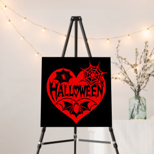Halloween Heart, Red Heart Shape, Spider Web Foam Board