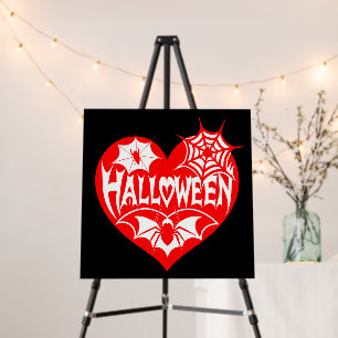 Halloween Heart, Red Heart Shape, Spider Web Foam Board