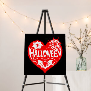 Halloween Heart, Red Heart Shape, Spider Web Foam Board