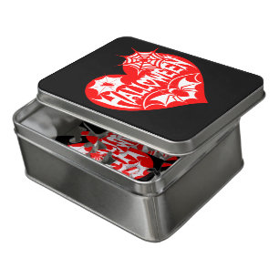 Halloween Heart, Red Heart Shape, Spider Web Jigsaw Puzzle