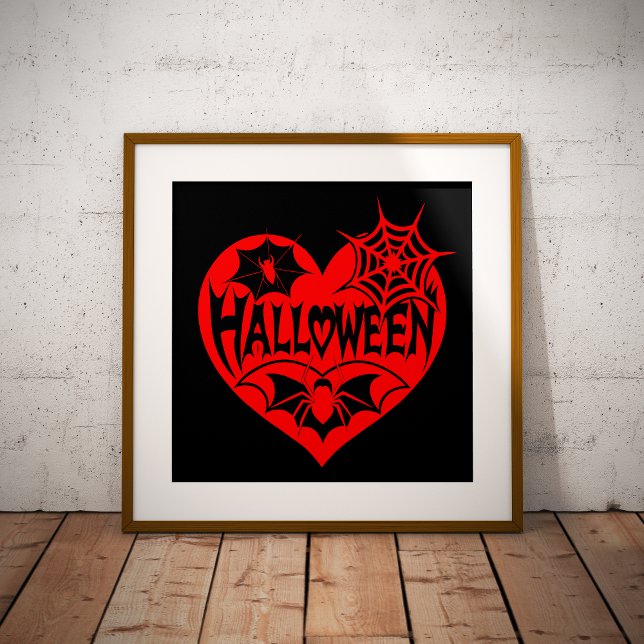 Halloween Heart, Red Heart Shape, Spider Web Photo Print (Creator Uploaded)