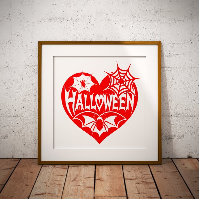Halloween Heart, Red Heart Shape, Spider Web Photo Print (Creator Uploaded)