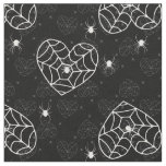 halloween heart spiderweb cobweb spiders  fabric