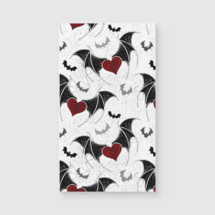 Halloween heart with black bat wings