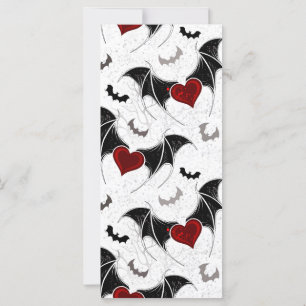 Halloween heart with black bat wings