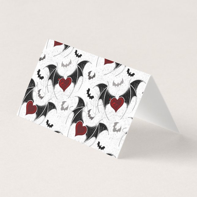 Halloween heart with black bat wings (Front)