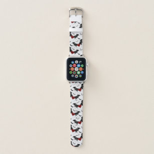 Halloween heart with black bat wings apple watch band